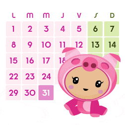 Calendario Cerdito Kawaii